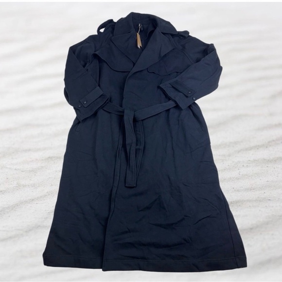 NWT SKIMS Boyfriend Fleece Oversized Trench Coat • Washed Onyx • Women’s S  New - Picture 7 of 15
